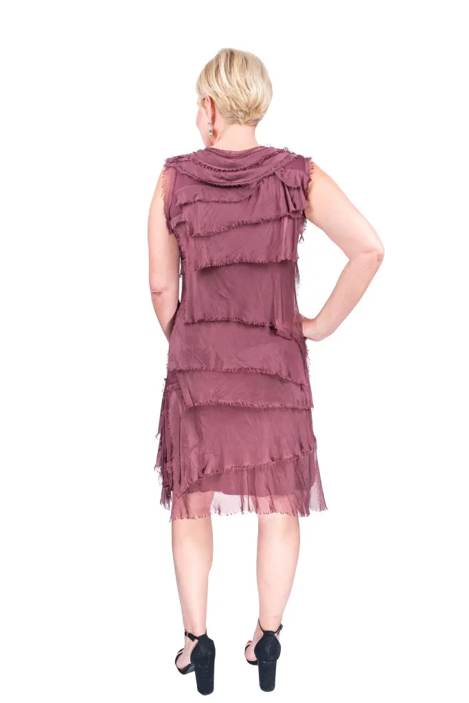 Mariana Silk Ruffle Dress (DT202)