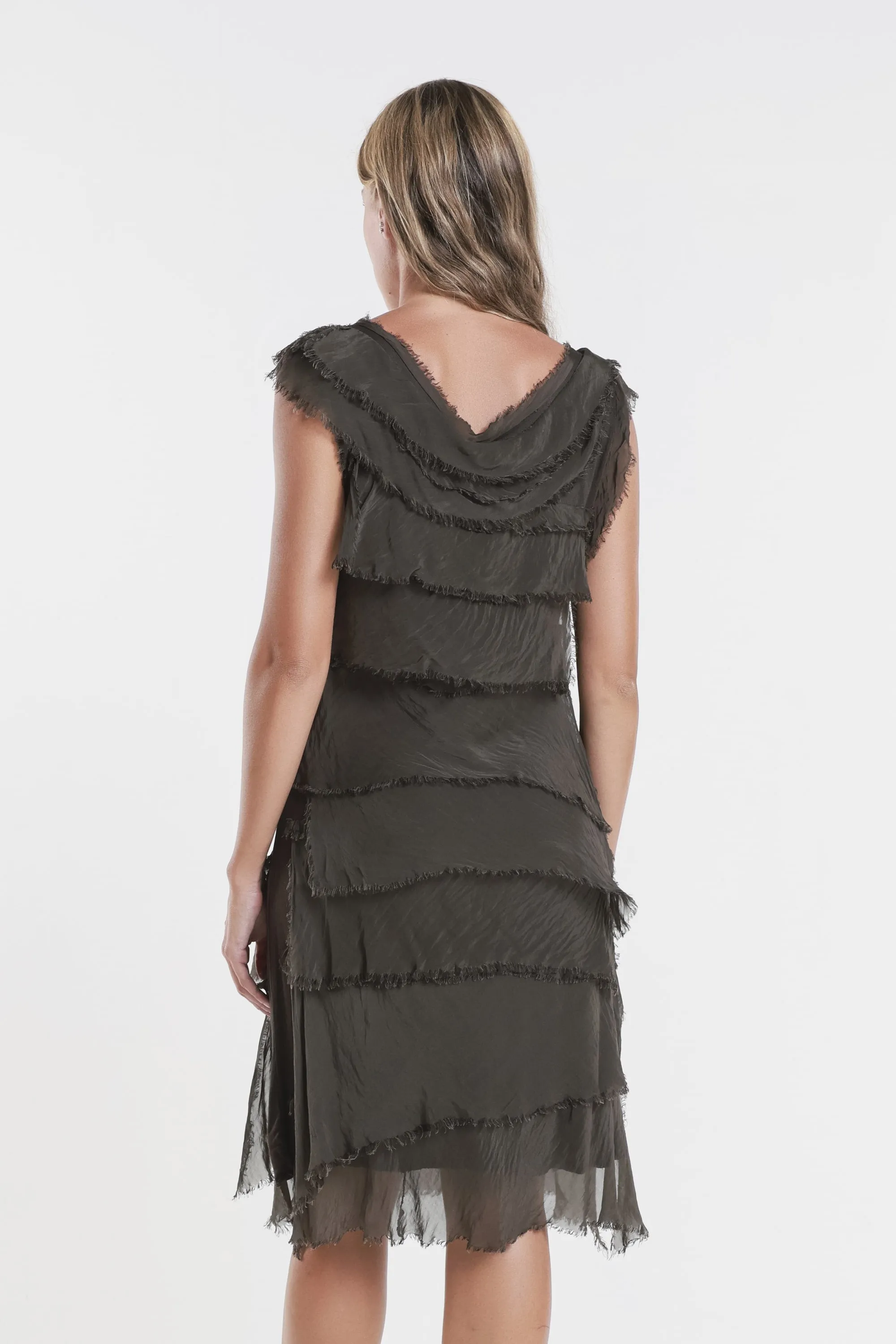 Mariana Silk Ruffle Dress (DT202)