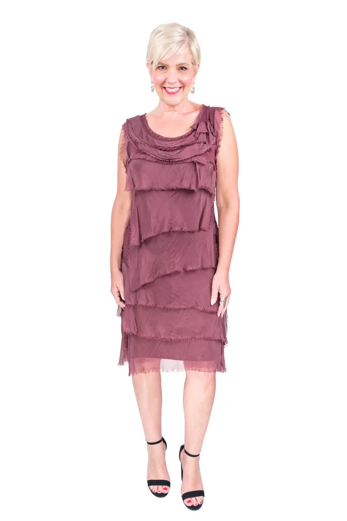 Mariana Silk Ruffle Dress (DT202)