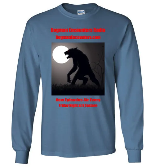 Men's Dogman Encounters Stalker Collection Long Sleeve T-Shirt (red font)