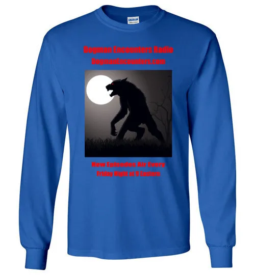 Men's Dogman Encounters Stalker Collection Long Sleeve T-Shirt (red font)