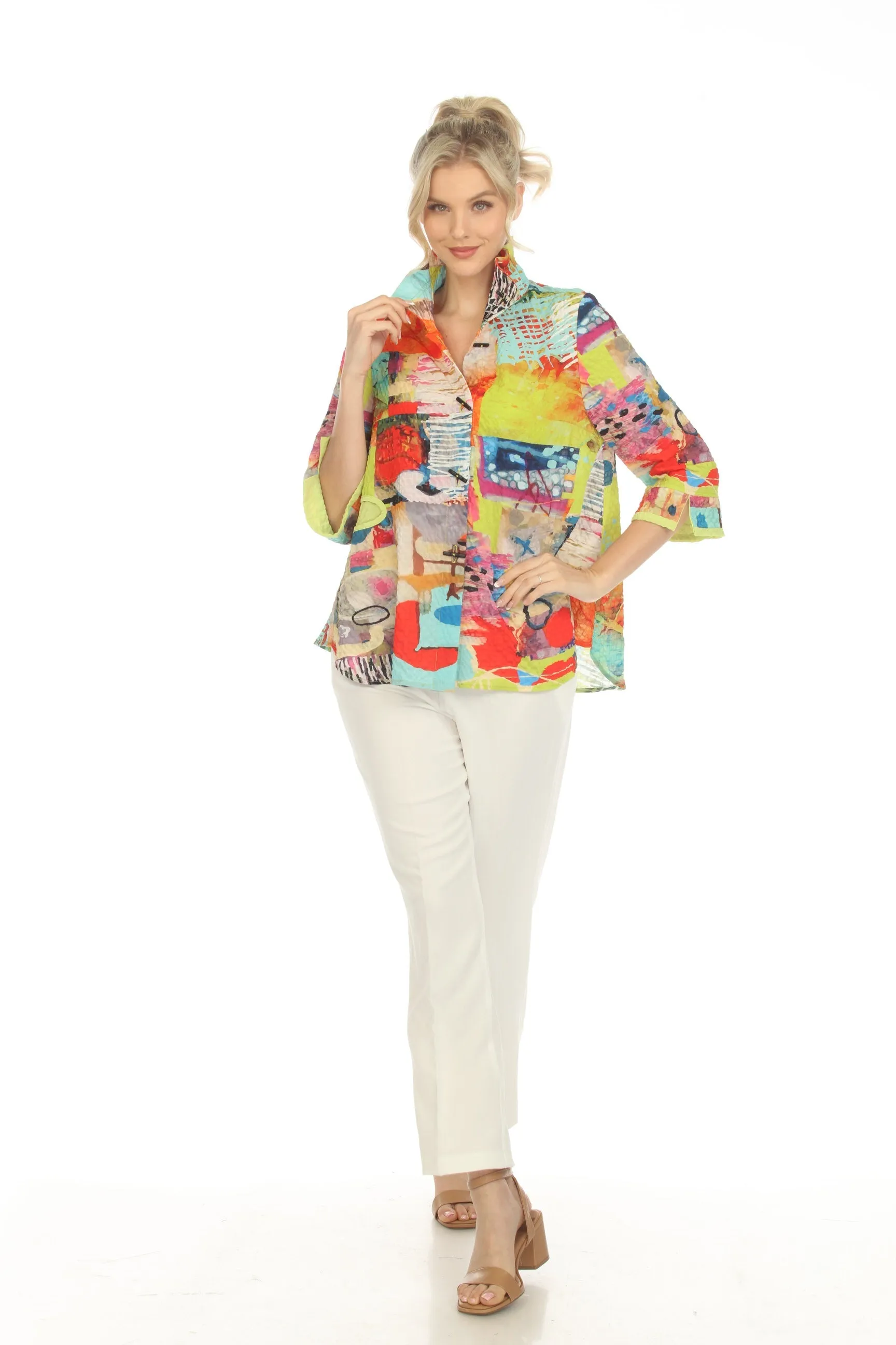 Moonlight Colorful Art-Print Swing Blouse - 3878 - Size S Only!