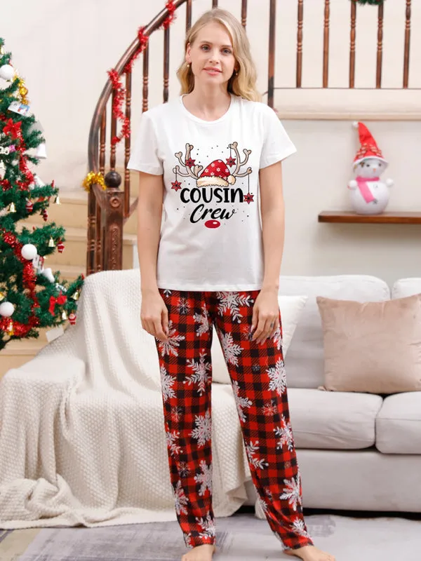 New Christmas Parent-Child Pajama Set Printed Home wear