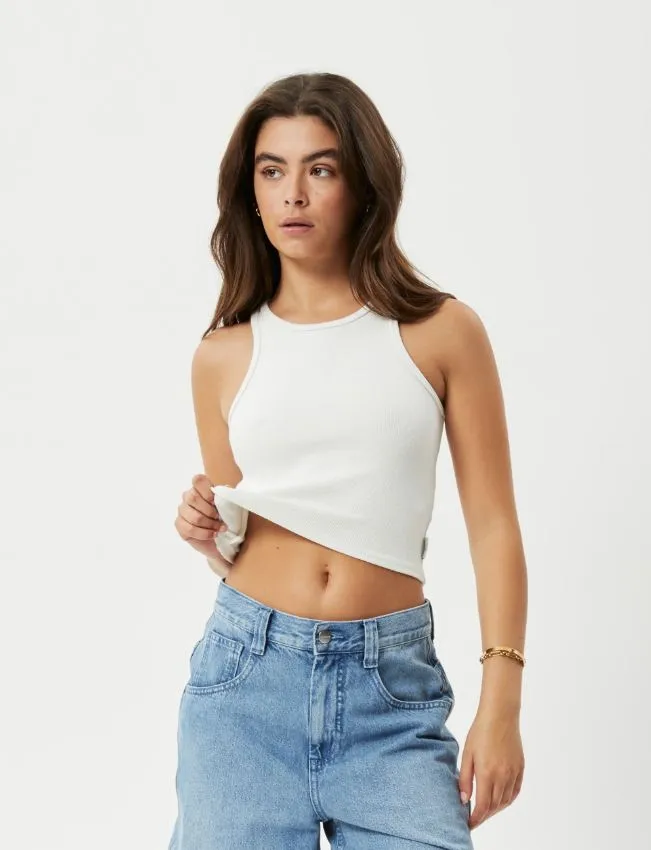 PEARLY CROPPED HEMP RIBBED SINGLET