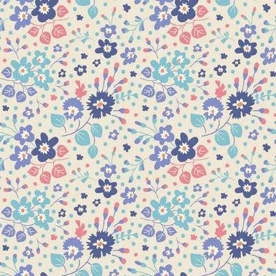 Plum Garden-Flower Confetti Blue