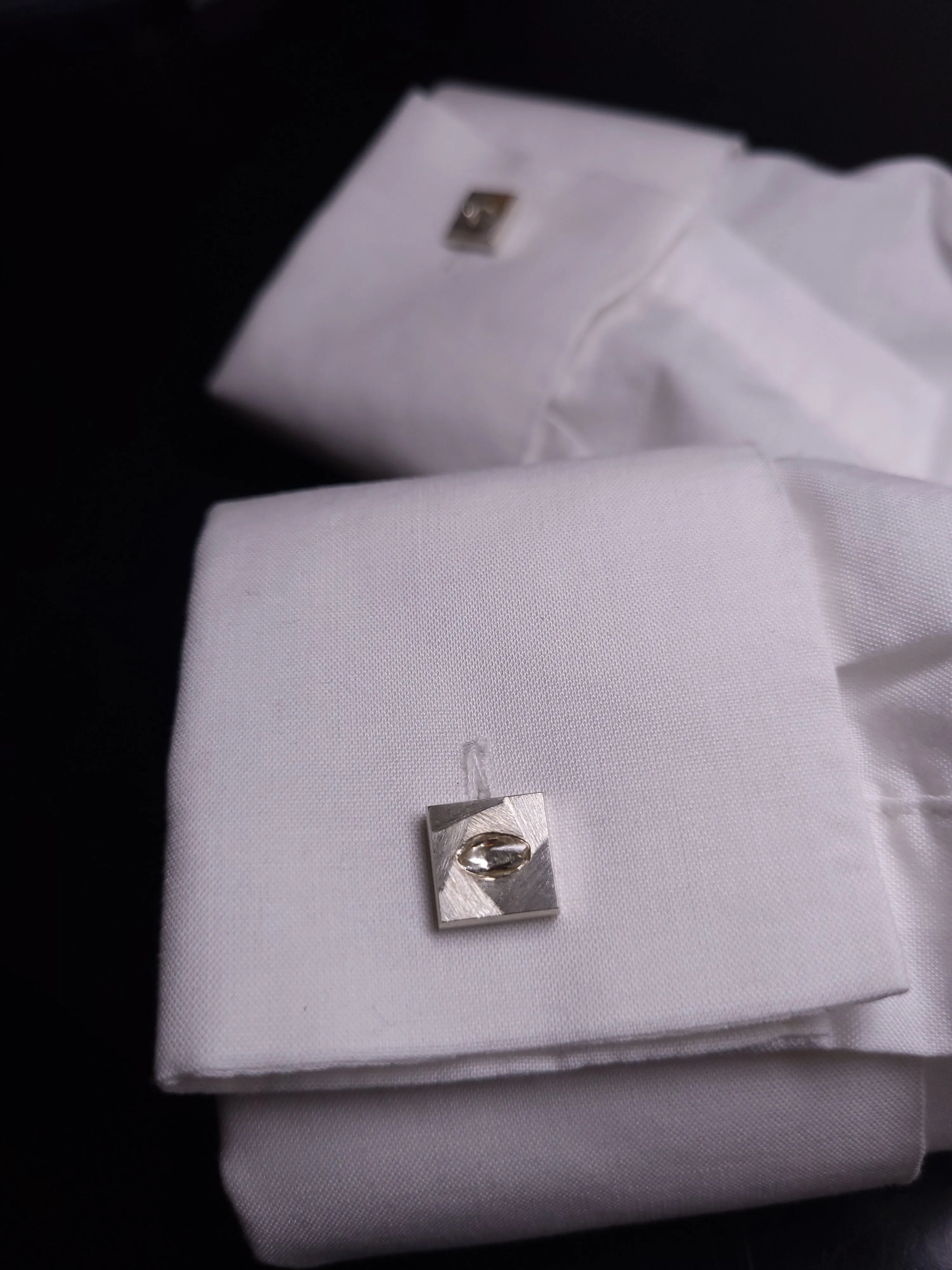 Raw Diamond Silver Cufflinks – 0.98 ct.