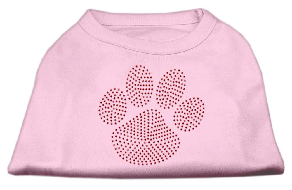 Red Paw Rhinestud Shirts Light Pink S (10)