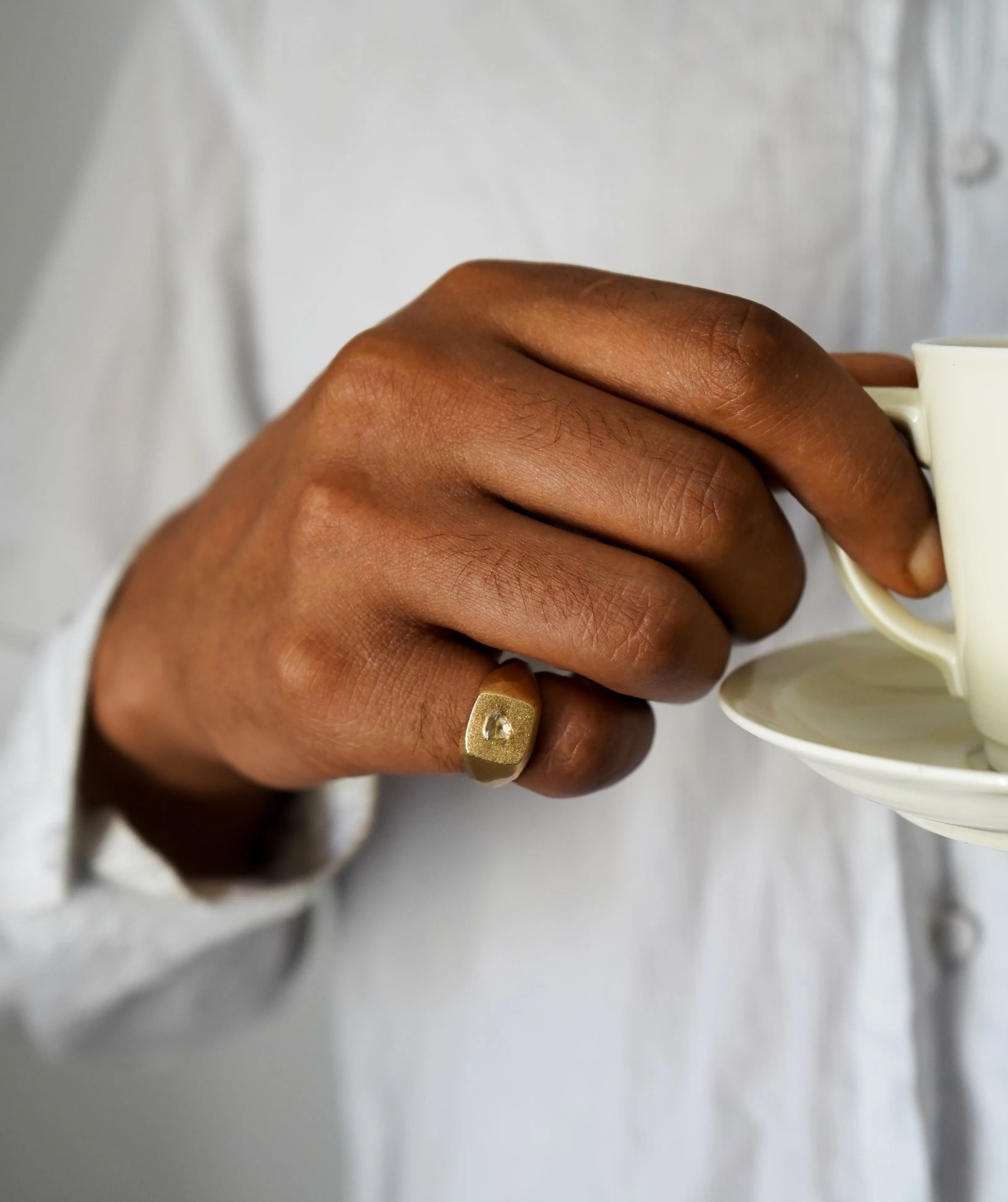 Rough Diamond Signet Ring - <strong>0.39 ct.</strong>