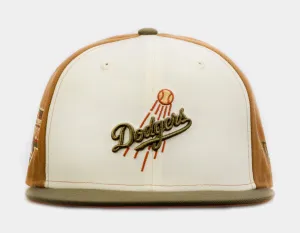 Shoe Palace Exclusive Autumn Wheat Los Angeles Dodgers 59Fifty Mens Fitted Hat (Beige/Green)