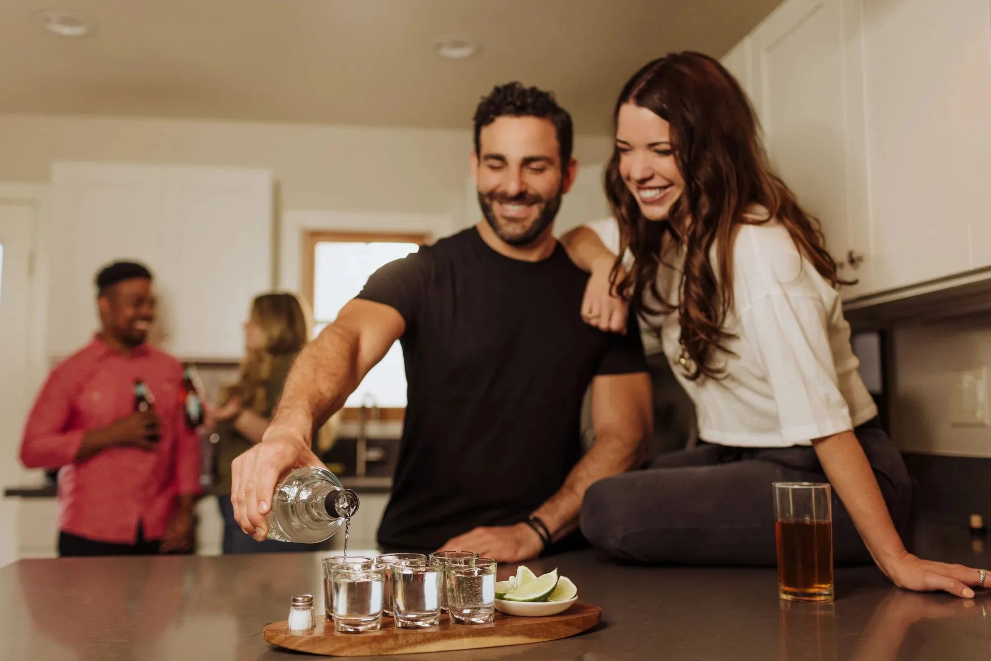 Shot Glass Serving Set with Wooden Tray