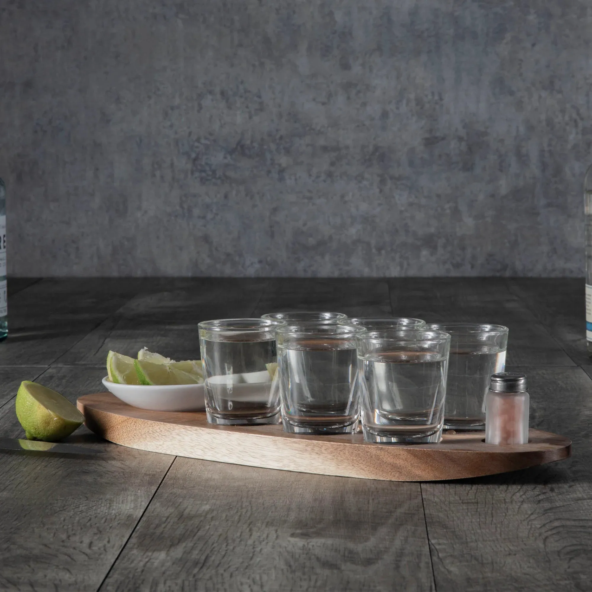 Shot Glass Serving Set with Wooden Tray