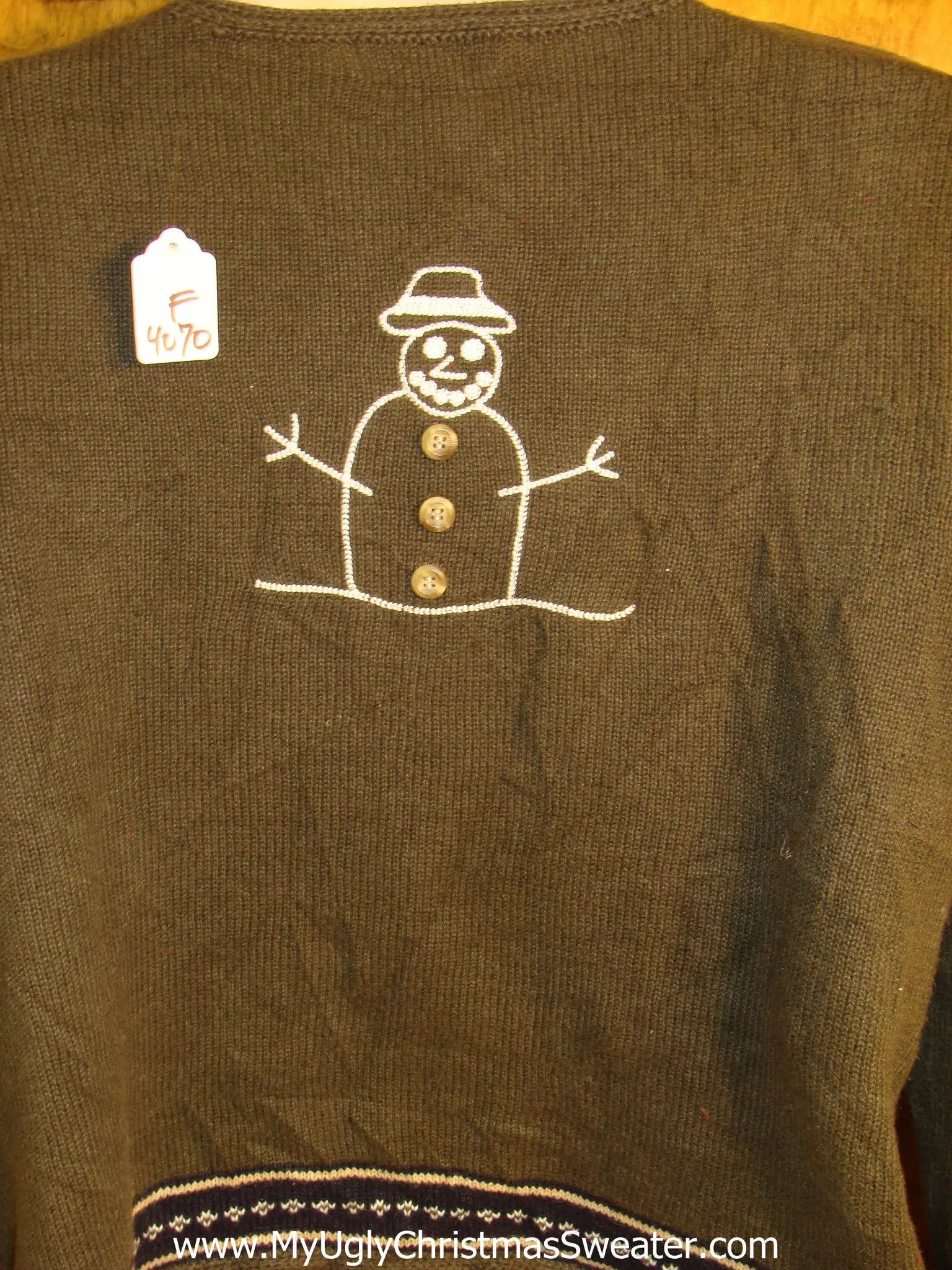 Stick Arm Snowmen 80s Novelty Funny Holiday Sweater