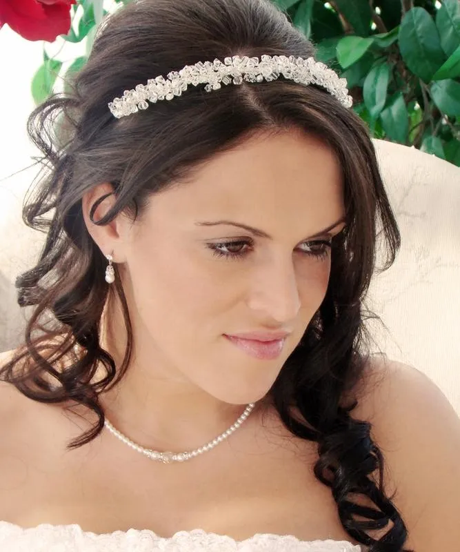 Swarovski Crystal Headband with Freshwater Pearls