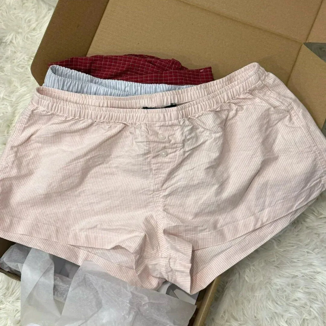 TAVIMART  -  Sweet Women Pink Shorts 2024 Fashion Summer Ladies Belted Striped Shorts Female Casual Sports Pants