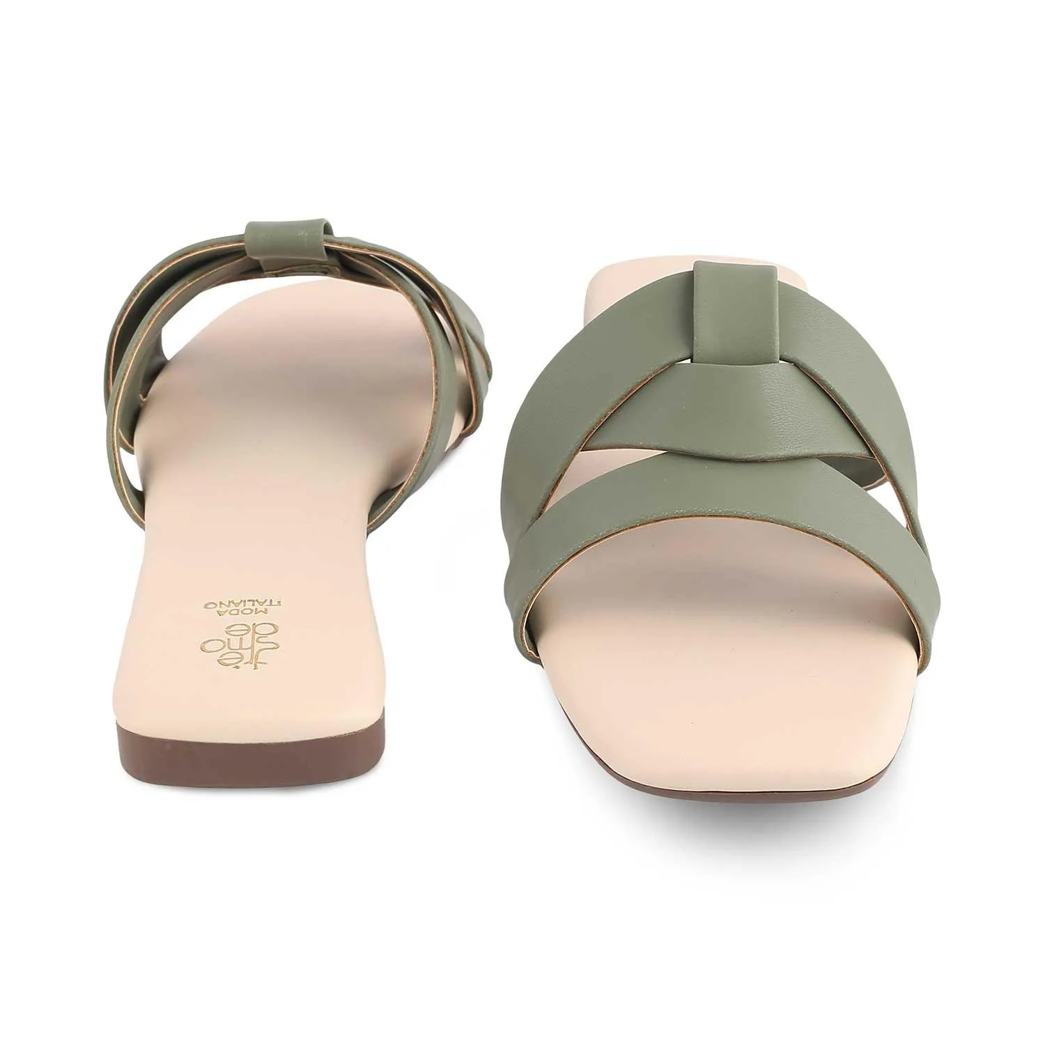 The Sacck Green Women's Casual Flats Tresmode