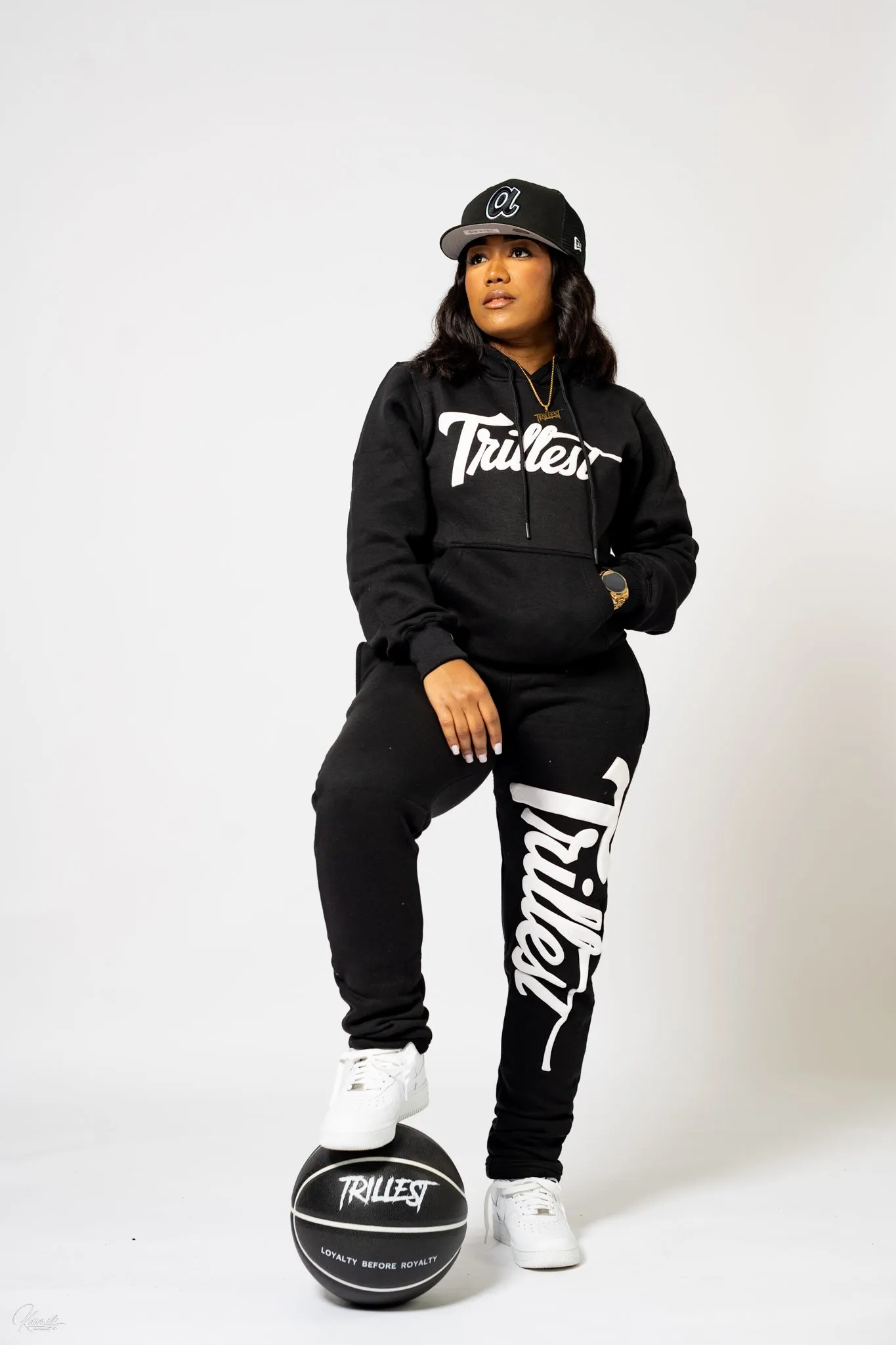 Trillest Straight Leg Joggers - Black/White