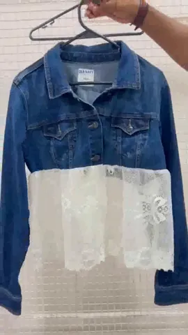 Upcycled / Reworked ladies Denim Half lace Jacket DR9 SS24