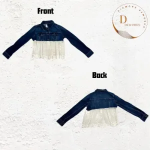 Upcycled / Reworked ladies Denim Half lace Jacket DR9 SS24