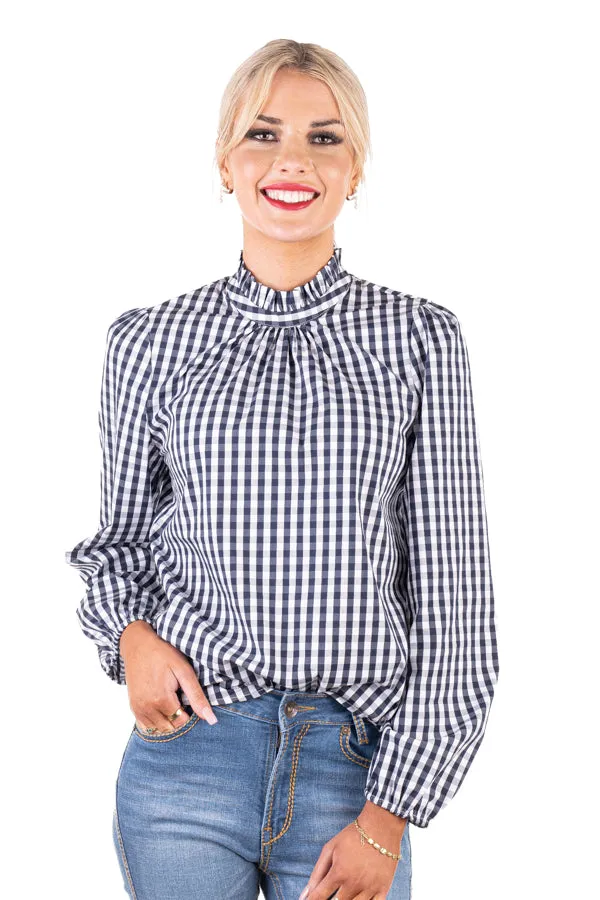 Wisteria Lane - WL344-8 Navy/White Gingham