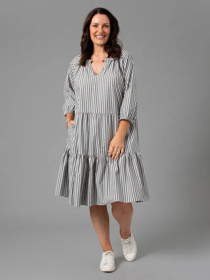 Yarra Trail Flared Stripe Dress